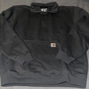Carhartt Men's Charcoal Gray Zip-Up Sweater.  Loose fit Size L